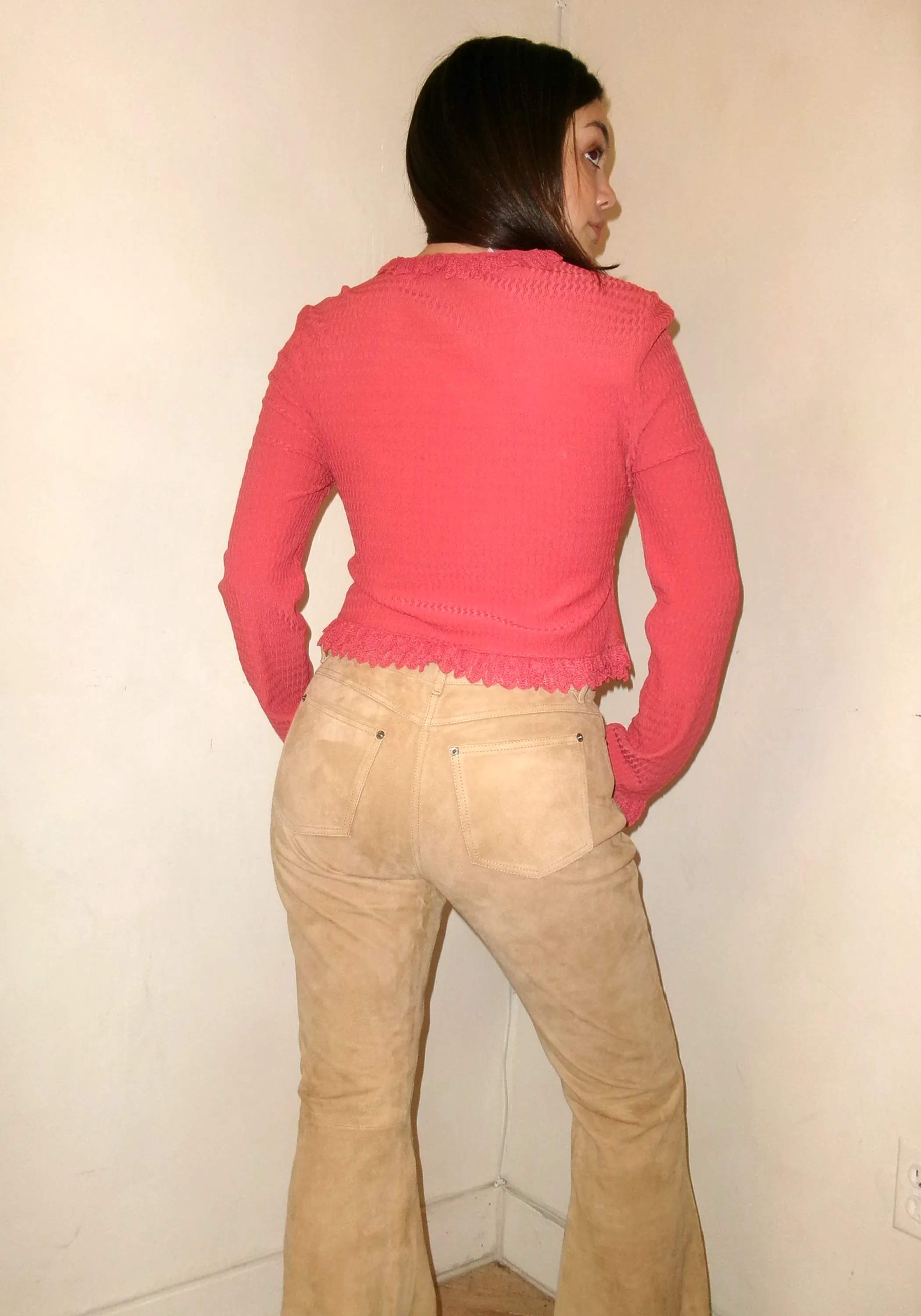 Michael Kors Camel Suede Flare Pants
