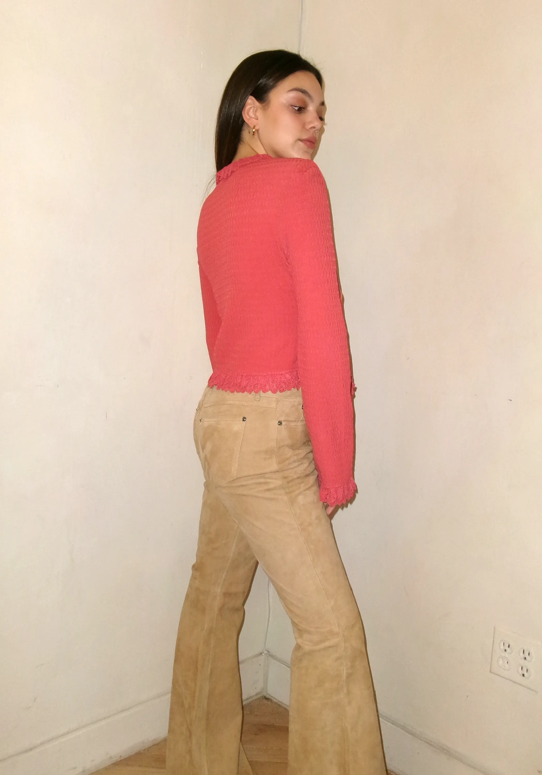 Michael Kors Camel Suede Flare Pants
