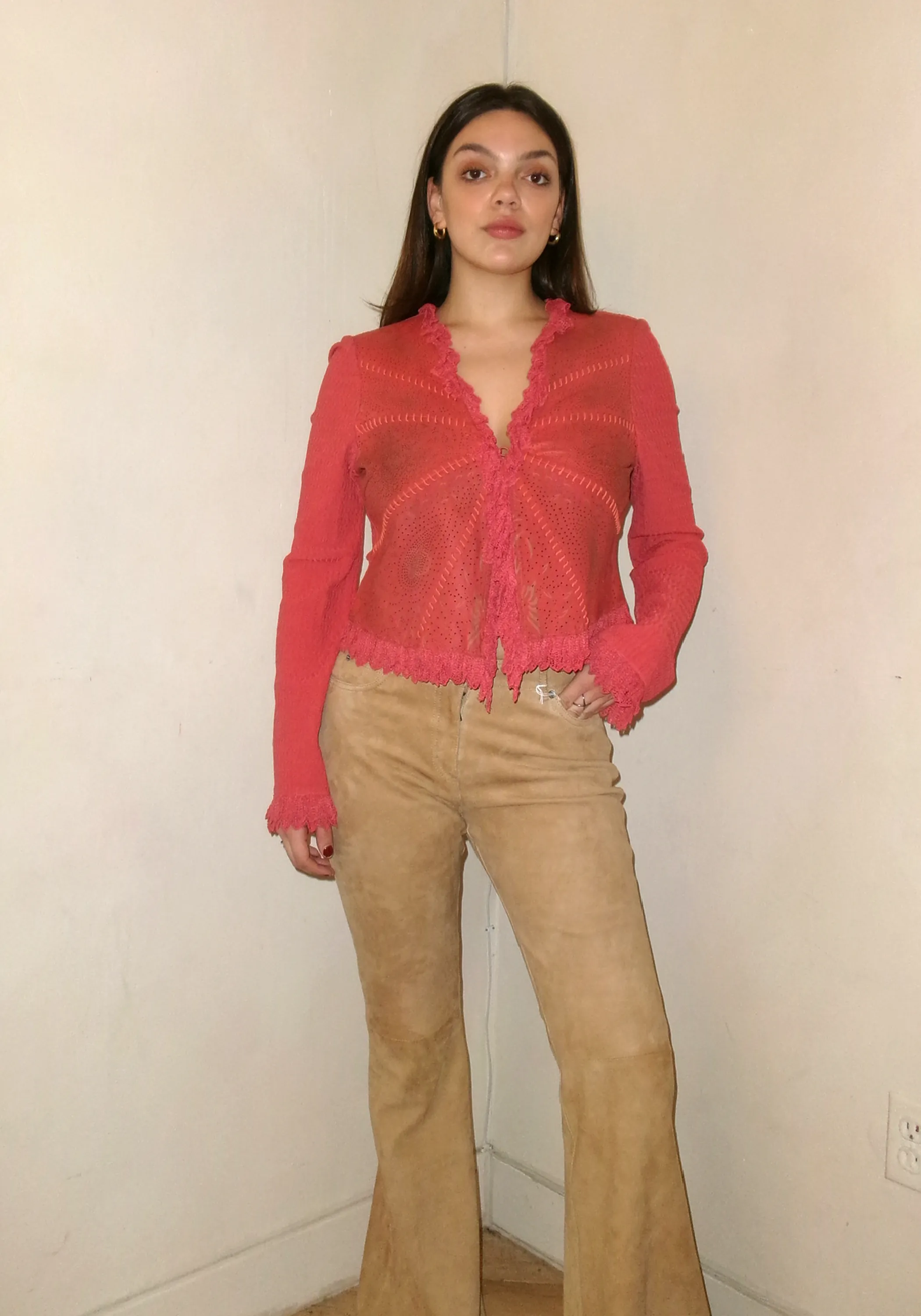 Michael Kors Camel Suede Flare Pants