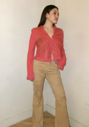 Michael Kors Camel Suede Flare Pants