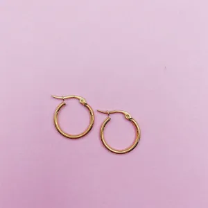 Midi Plain Circle Hoop Earrings