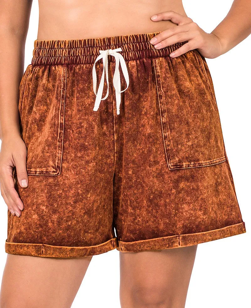 Mineral Wash Cuffed Shorts