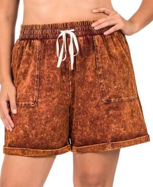 Mineral Wash Cuffed Shorts