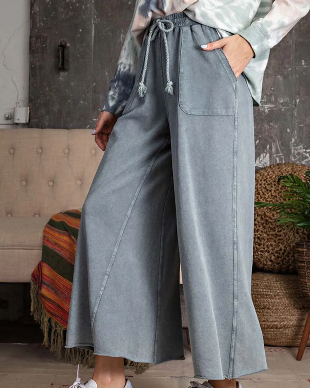Mineral Wide Leg Pants in Sky