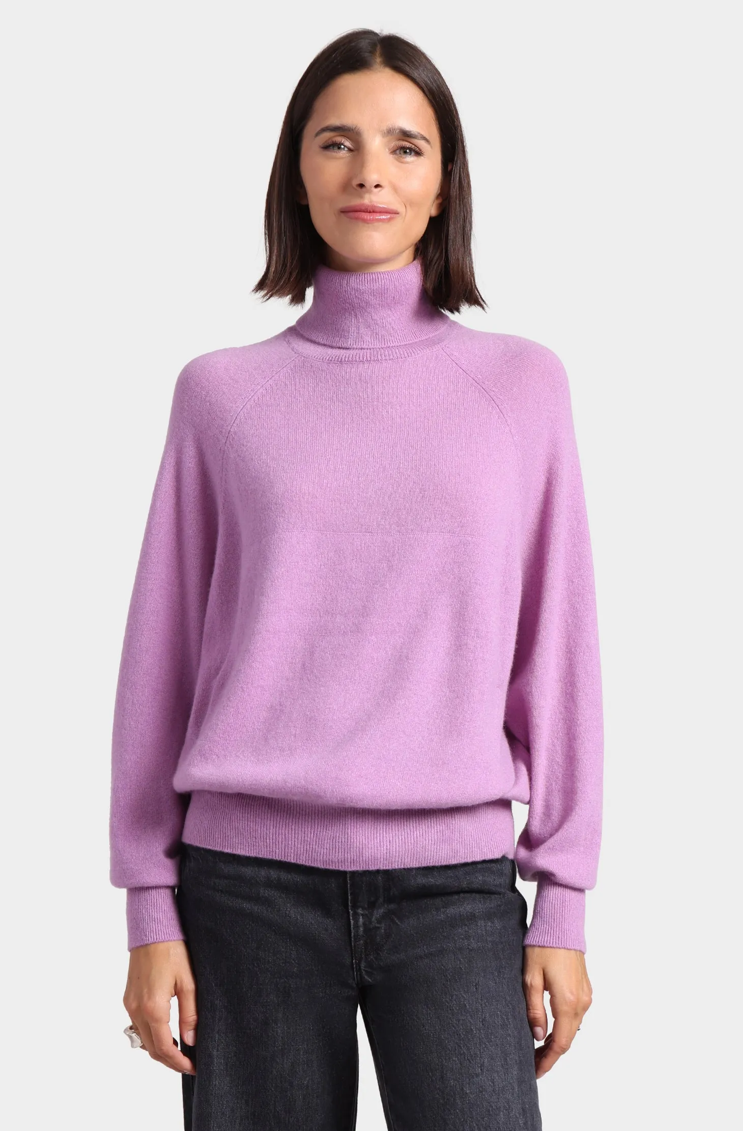 Minnie Rose Cashmere Oversized Pocket Turtleneck