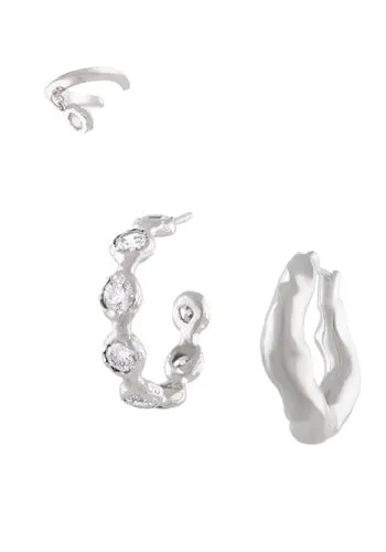 MISMATCHED WAVE SET WITH STONES