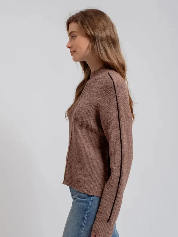 Mocha Mock Neck Sweater