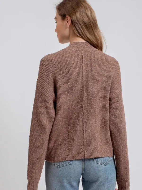 Mocha Mock Neck Sweater