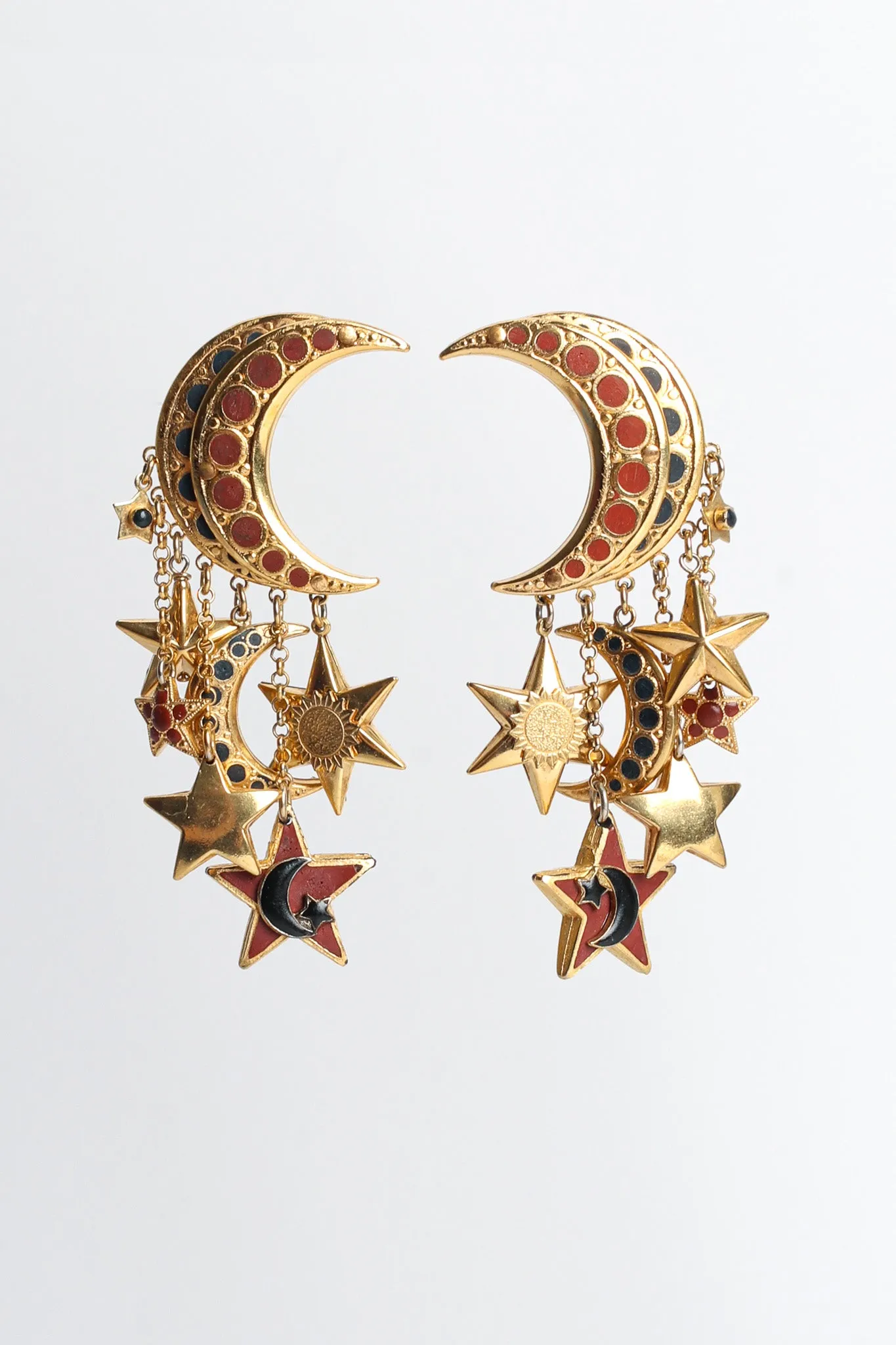 Moon Star Chandelier Earrings