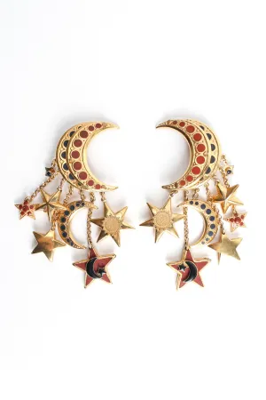 Moon Star Chandelier Earrings