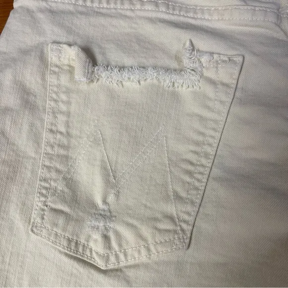 MOTHER The Improper Denim Short Fray in Lemonade