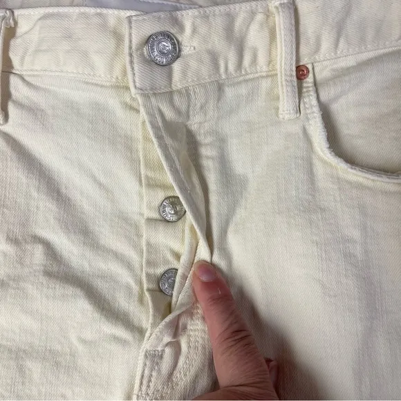 MOTHER The Improper Denim Short Fray in Lemonade