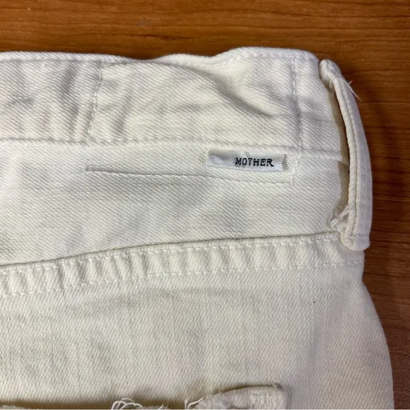 MOTHER The Improper Denim Short Fray in Lemonade