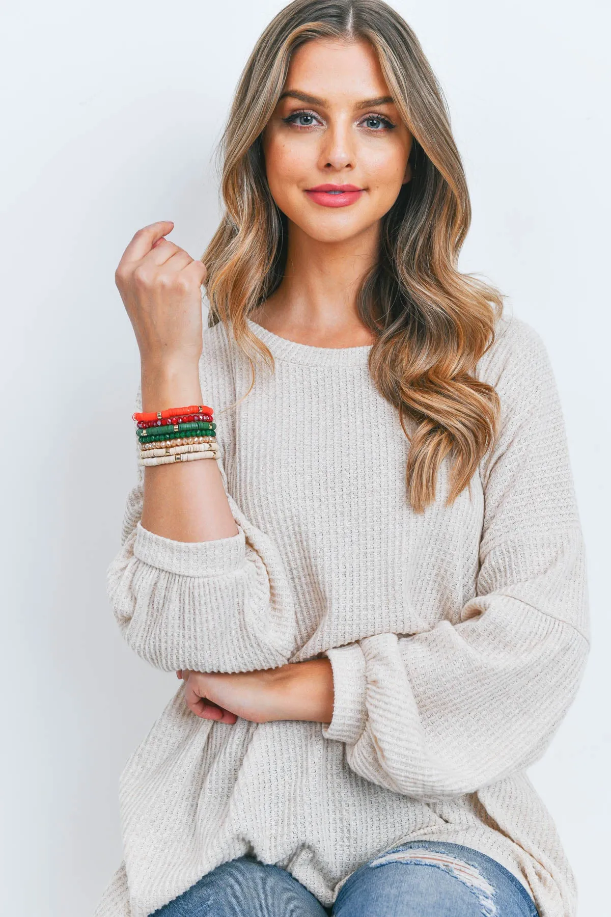 Multiline Fimo Bead Bracelet Set
