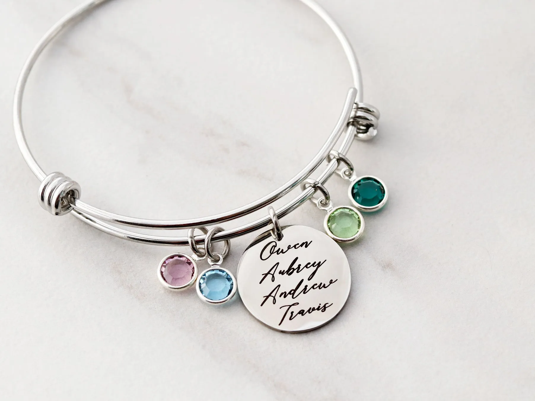 Names   Birthstones Charm Bracelet