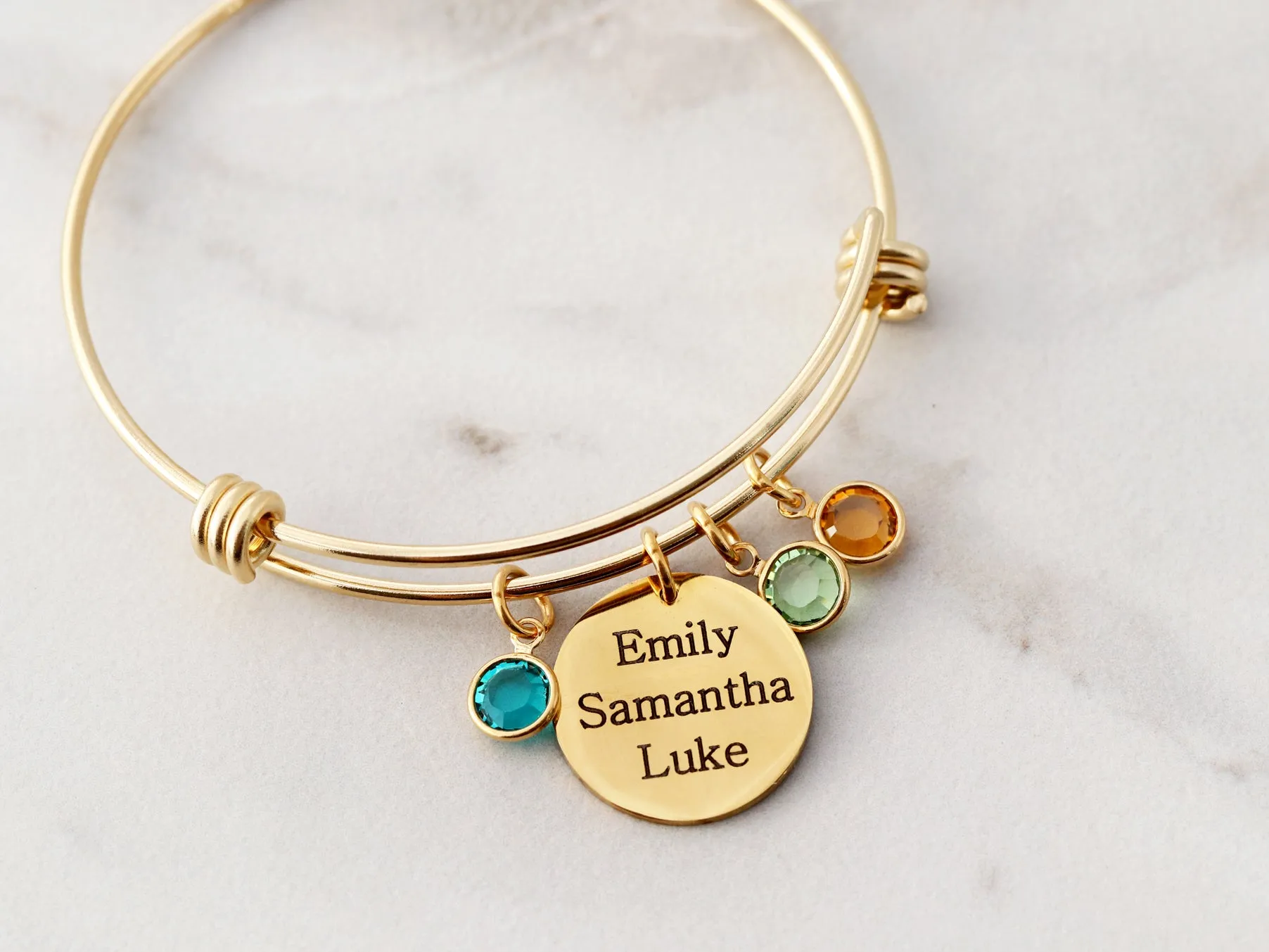 Names   Birthstones Charm Bracelet
