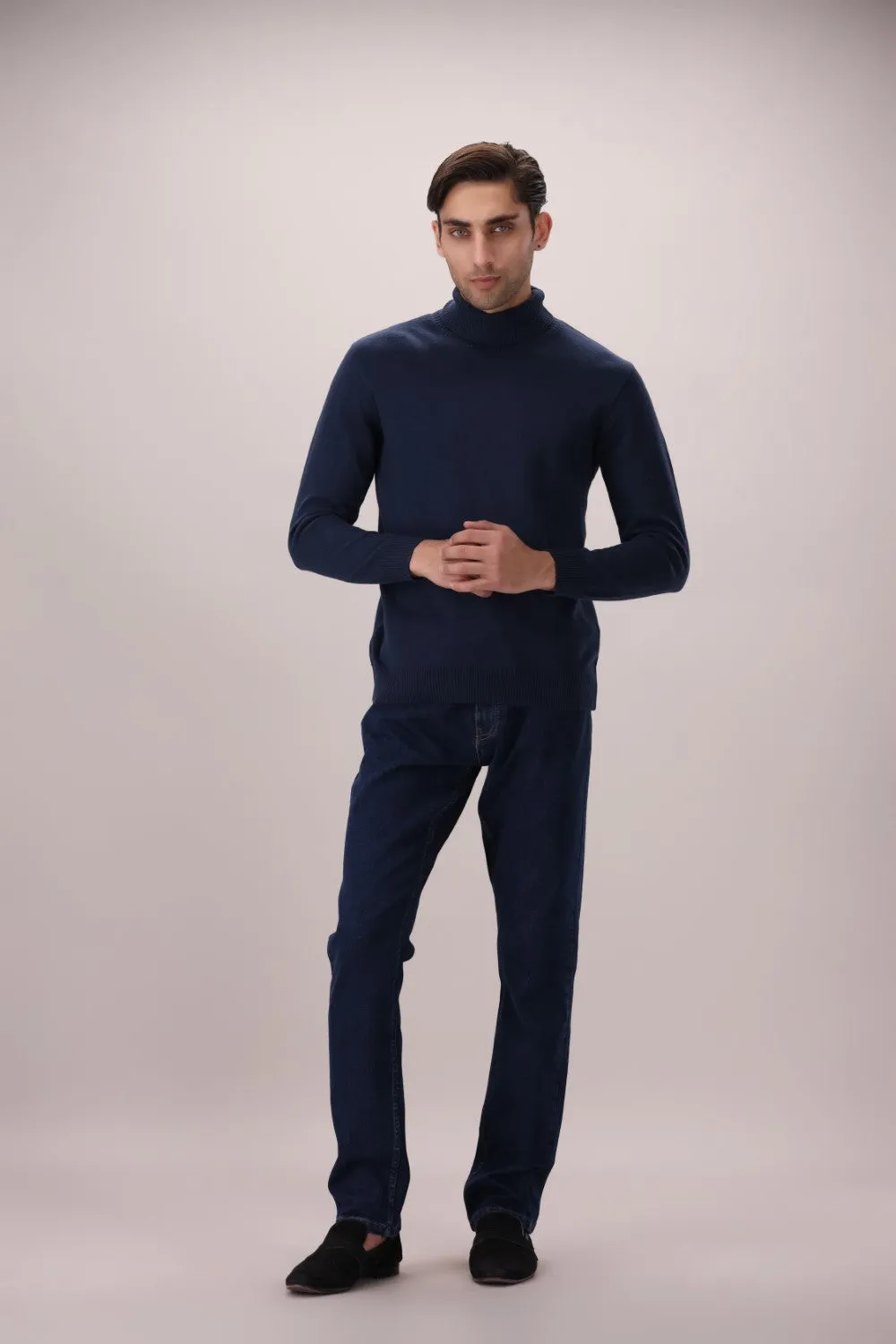 Navy Blue High Neck
