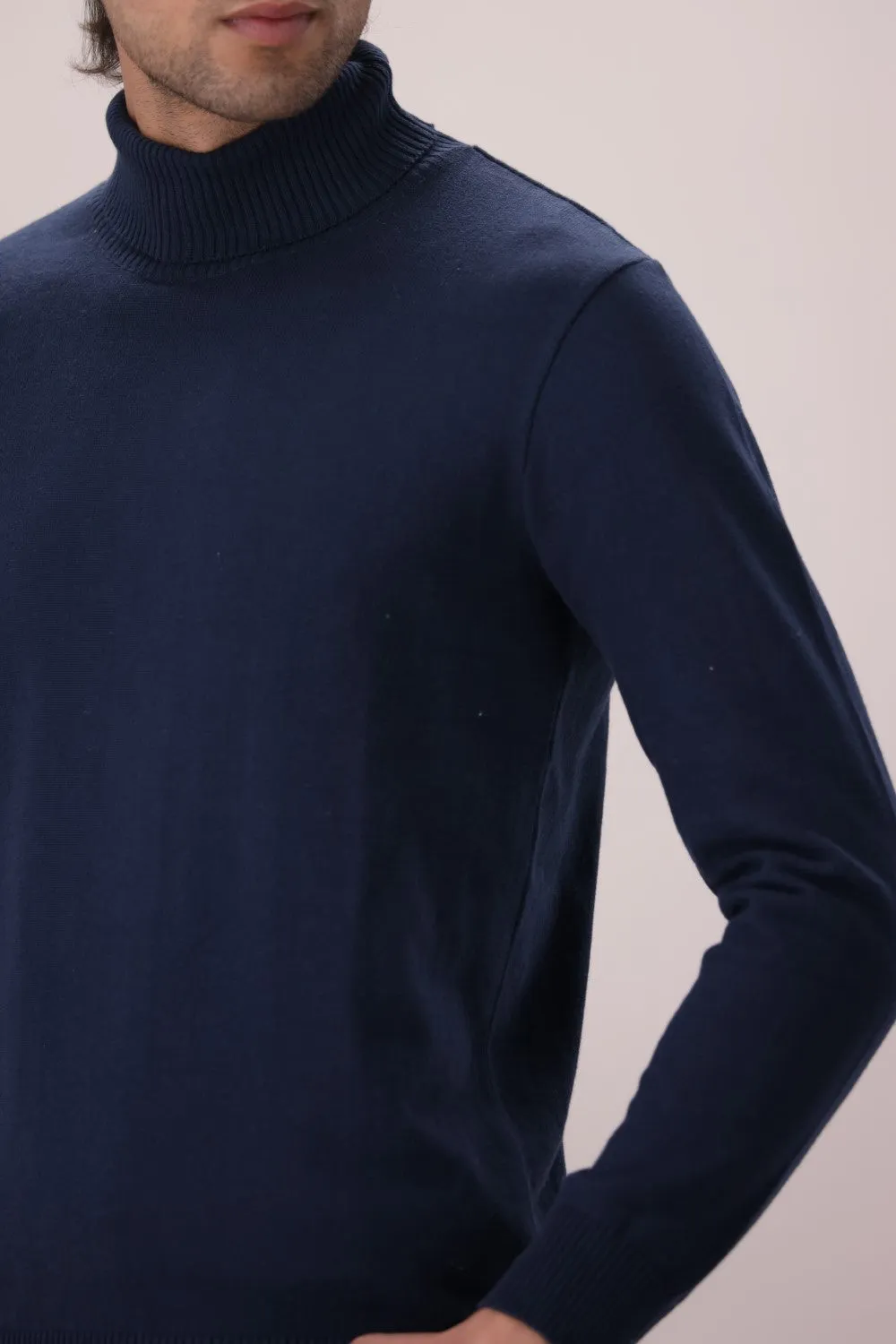 Navy Blue High Neck
