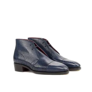 Navy Python Chukka Boots