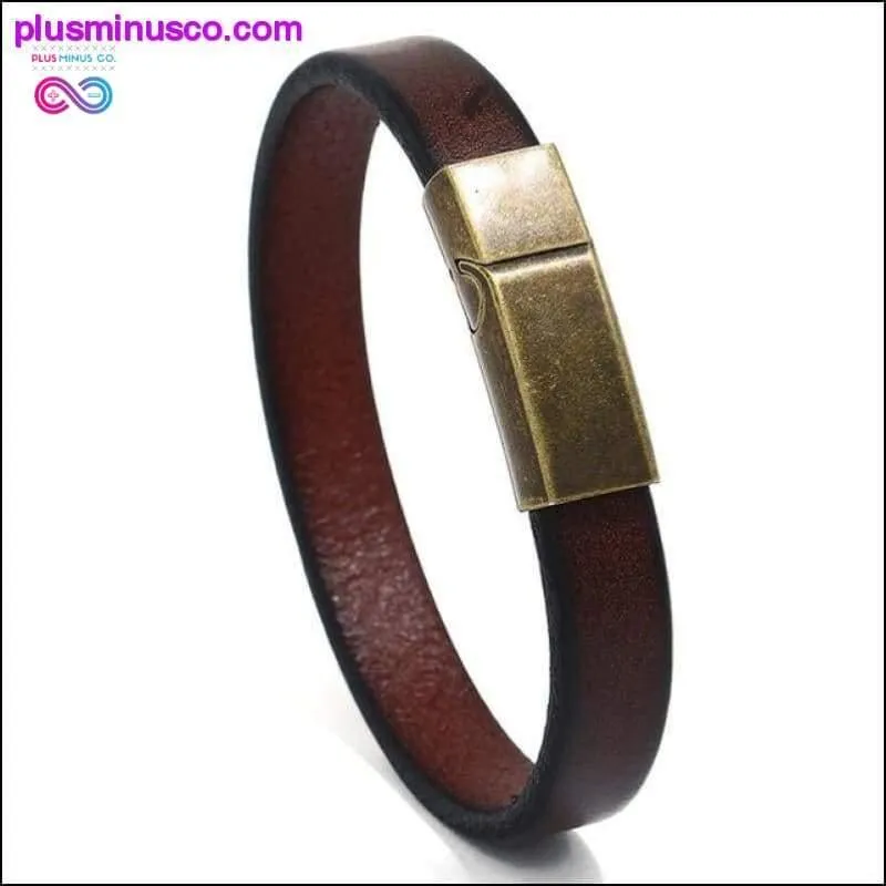 New Men Jewelry Punk Brown Braided Leather Bracelet for Men