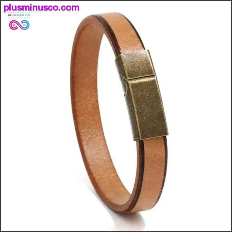 New Men Jewelry Punk Brown Braided Leather Bracelet for Men