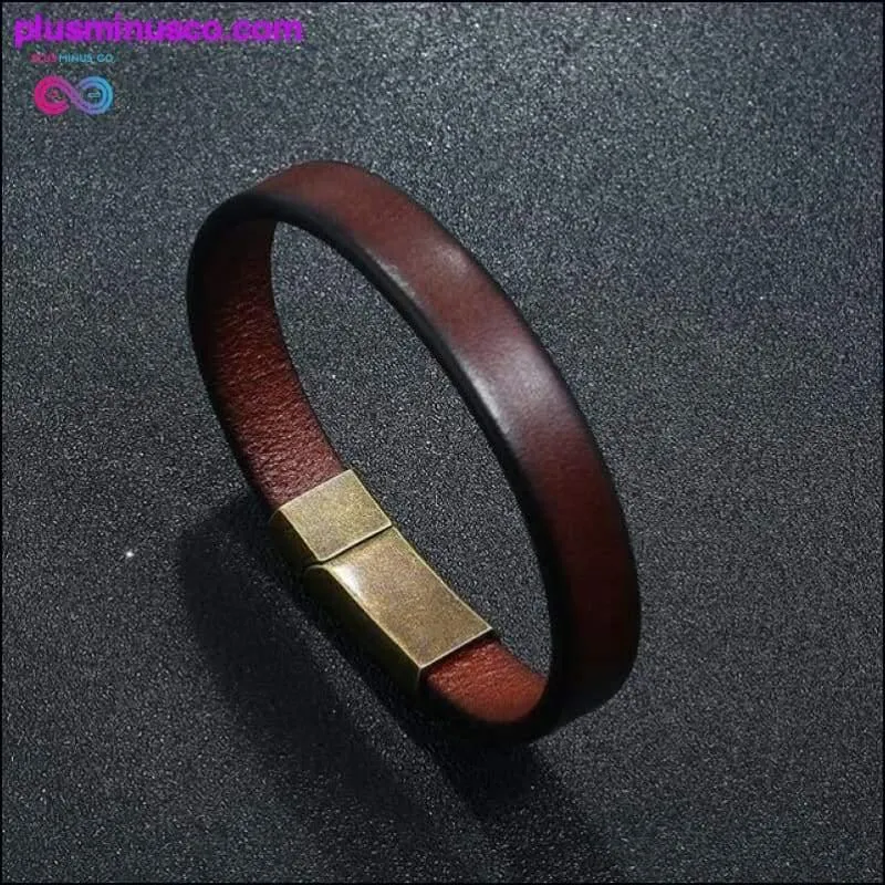New Men Jewelry Punk Brown Braided Leather Bracelet for Men