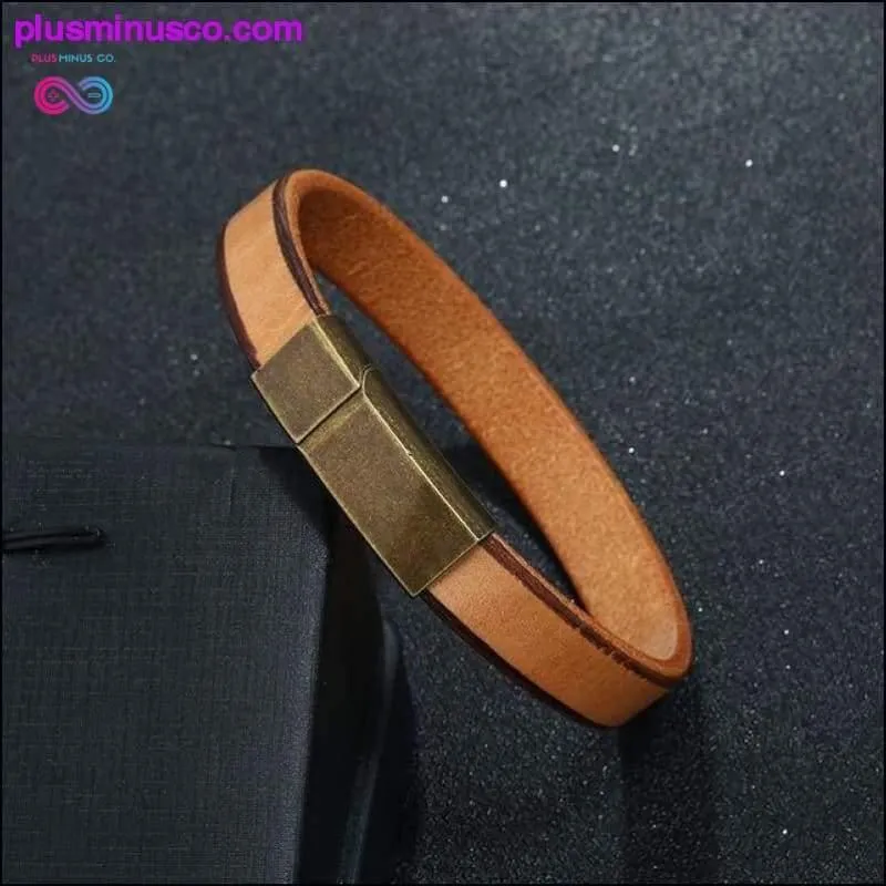 New Men Jewelry Punk Brown Braided Leather Bracelet for Men