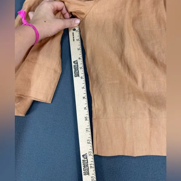 NEW NICHOLAS Delfina Longline Linen Shorts in Twig