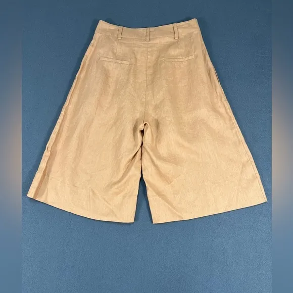 NEW NICHOLAS Delfina Longline Linen Shorts in Twig