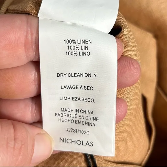 NEW NICHOLAS Delfina Longline Linen Shorts in Twig