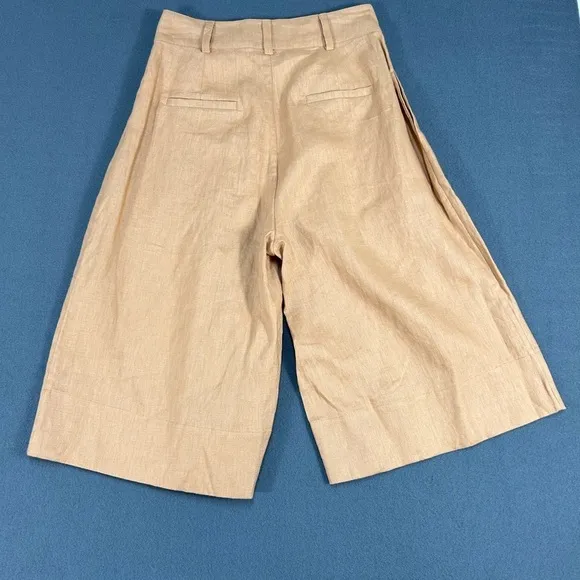 NEW NICHOLAS Delfina Longline Linen Shorts in Twig
