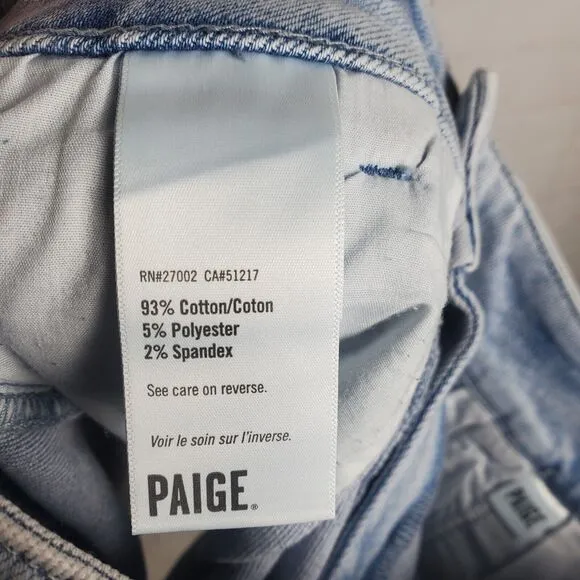NEW Paige Beth Shorts Sz 29 Blue Denim Hi Rise Cuffed Jean Retro Pleats Stretch