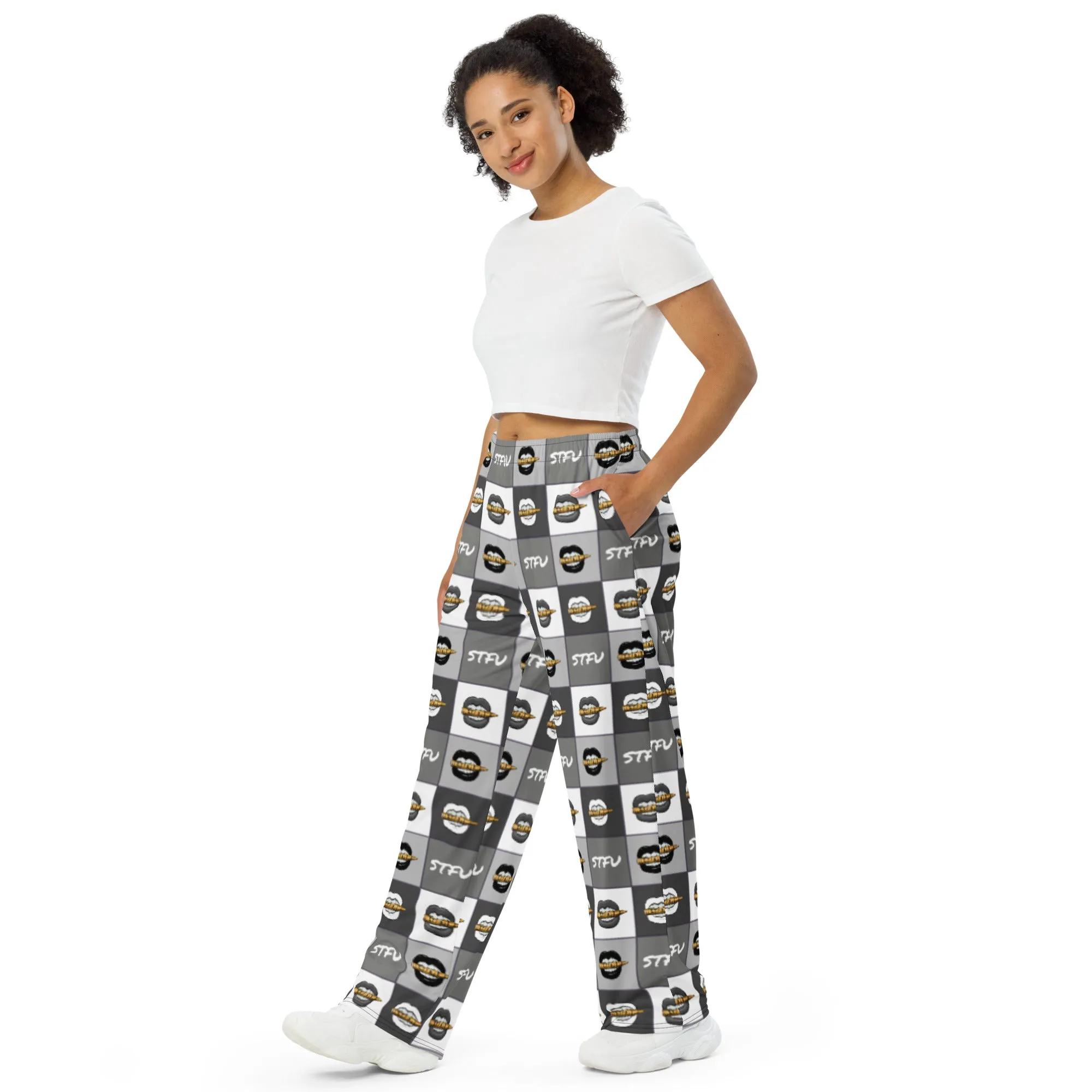 Newspaper Logo Unisex Wide-Leg Pants