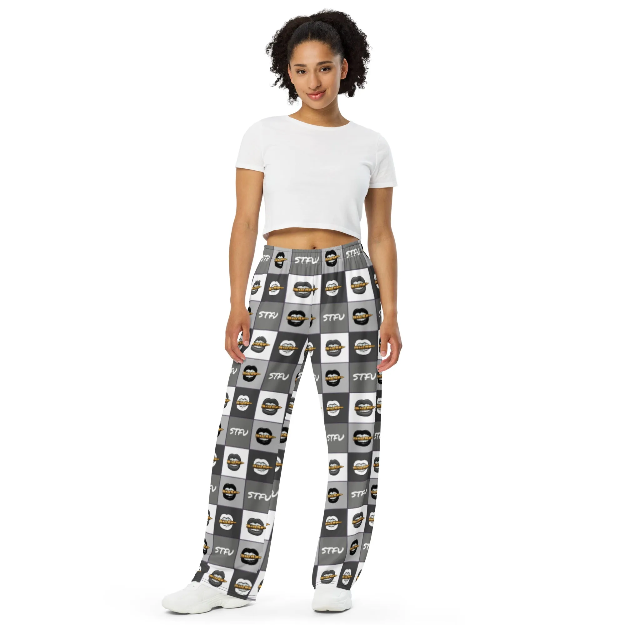 Newspaper Logo Unisex Wide-Leg Pants
