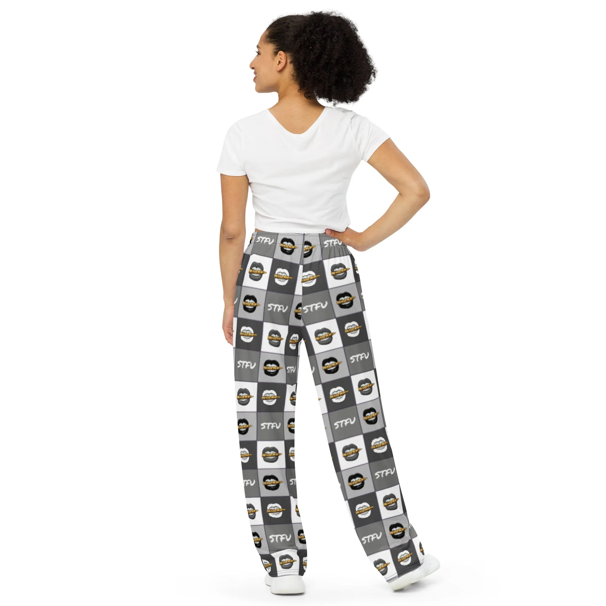 Newspaper Logo Unisex Wide-Leg Pants