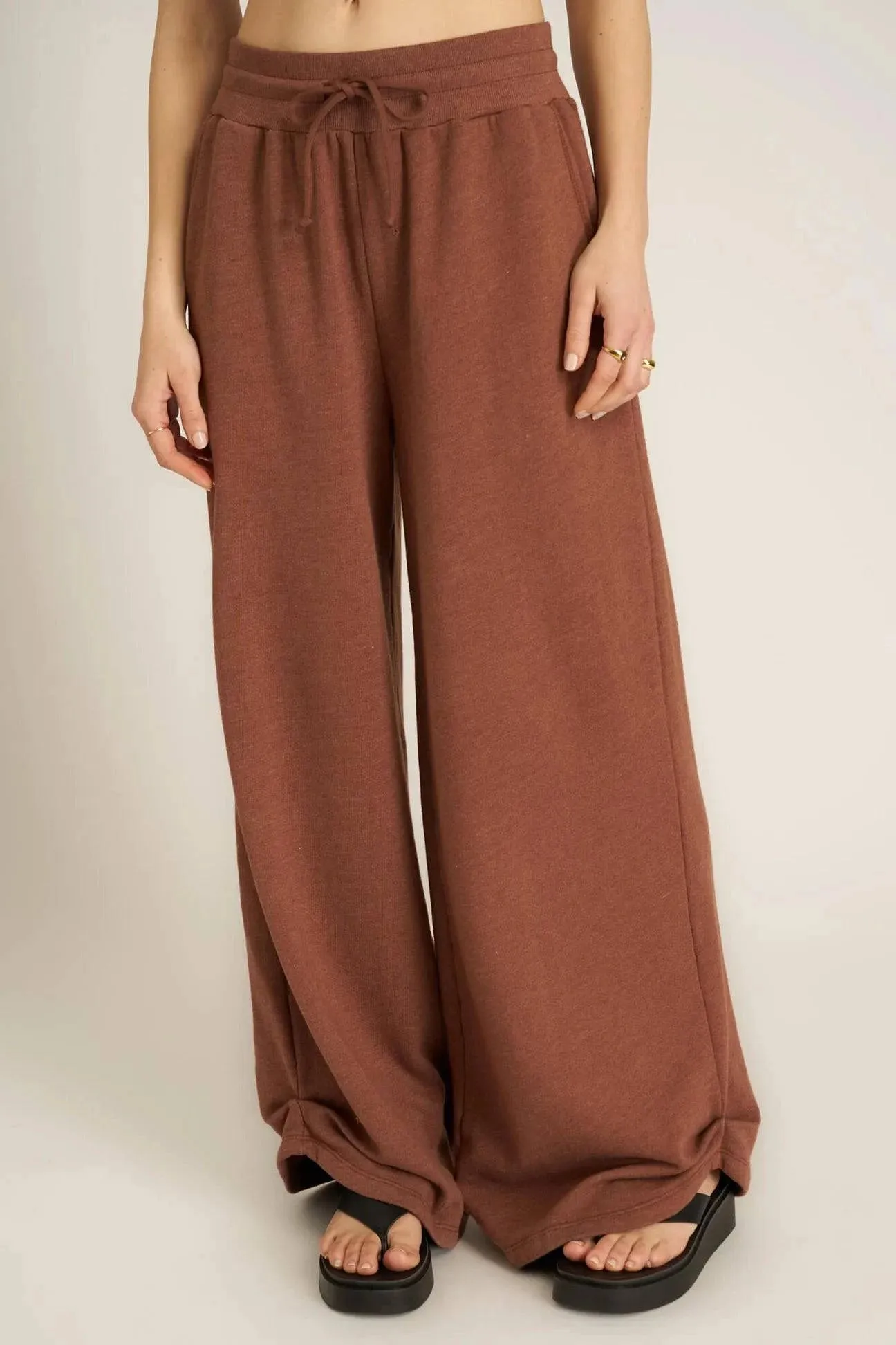 Nigel Pleated Wide Leg by Project Social T | Russett Brown