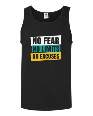 No fear no limits no excuses tank top, motivational tank top, inspirational tank tops, casual tank tops
