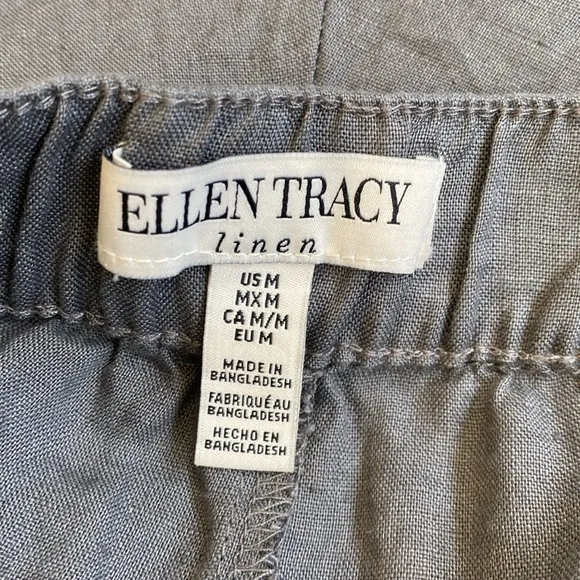NWT Ellen Tracy Dark Gray (IRON) Linen Shorts with Pockets | Size Medium