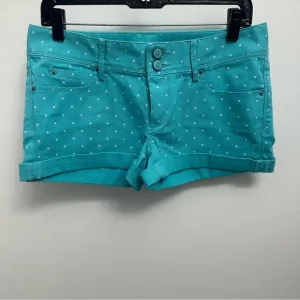 NWT Lilly Pulitzer Clifton Short Cuffed Teal Blue White Polka Dot Shorts Size 4