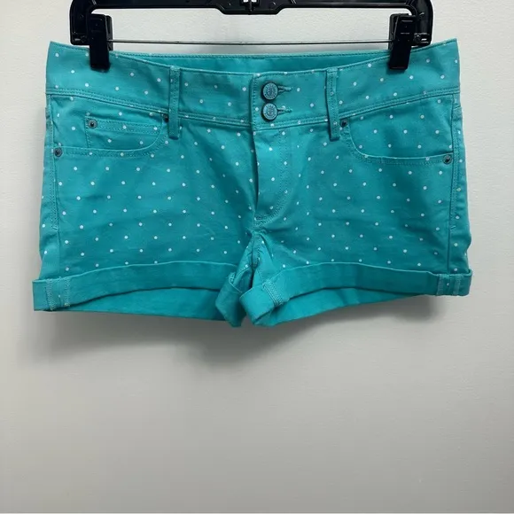 NWT Lilly Pulitzer Clifton Short Cuffed Teal Blue White Polka Dot Shorts Size 4