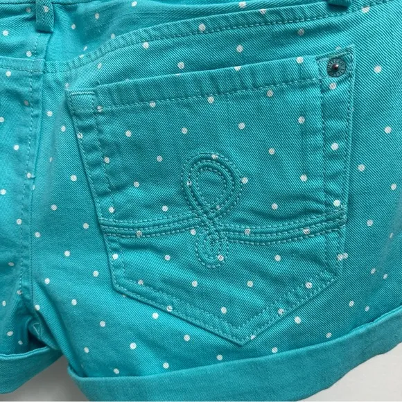 NWT Lilly Pulitzer Clifton Short Cuffed Teal Blue White Polka Dot Shorts Size 4