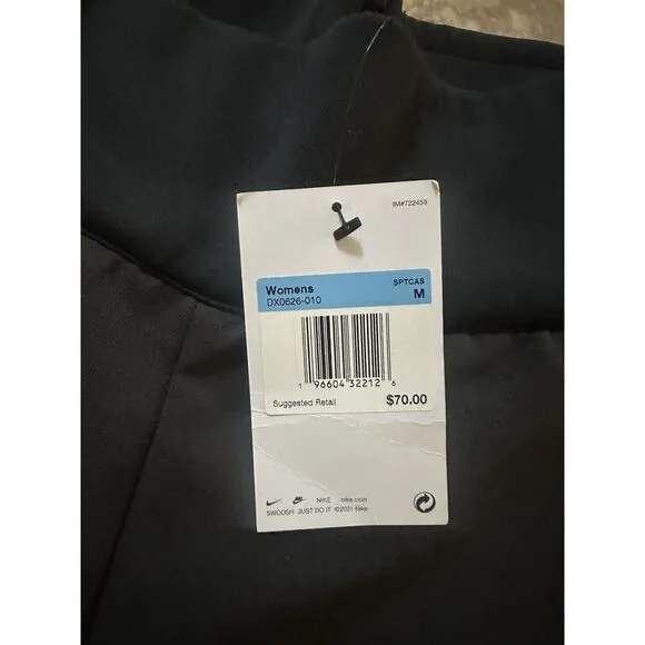 NWT Nike M Zip High Waisted Active Shorts $70 Black Grey