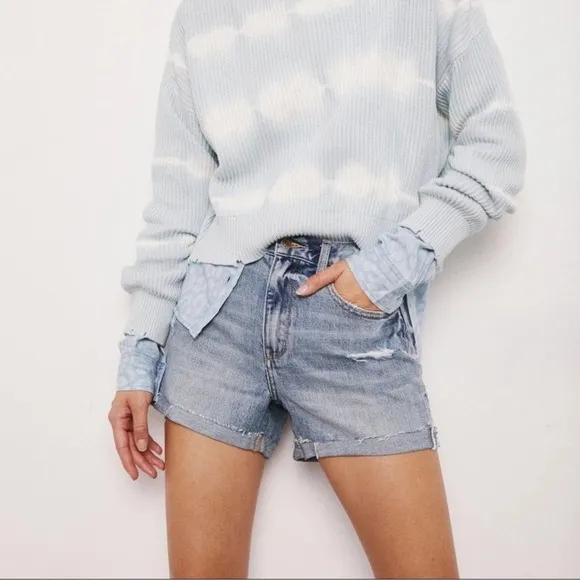 NWT Pistola x Revolve Jamie High Rise 90’s cuffed denim shorts women size 27