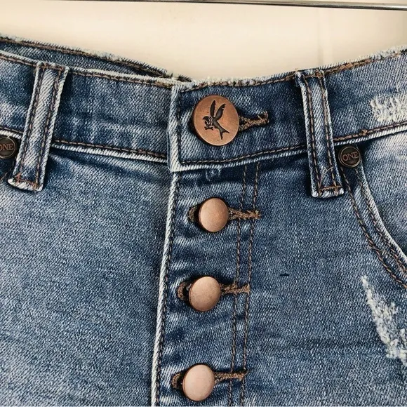 One Teaspoon Womens Blue Fox Harlets Denim Shorts Size 25