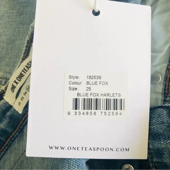One Teaspoon Womens Blue Fox Harlets Denim Shorts Size 25