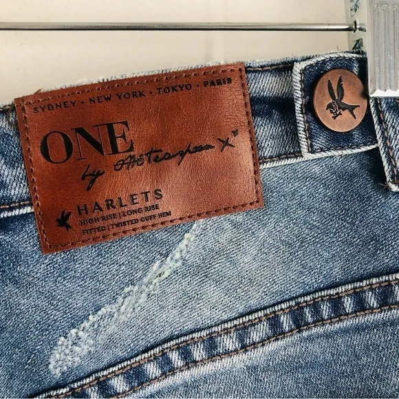 One Teaspoon Womens Blue Fox Harlets Denim Shorts Size 25