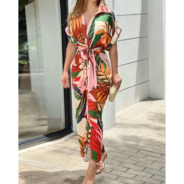 Oriana - Printed shirt dress with cuffs