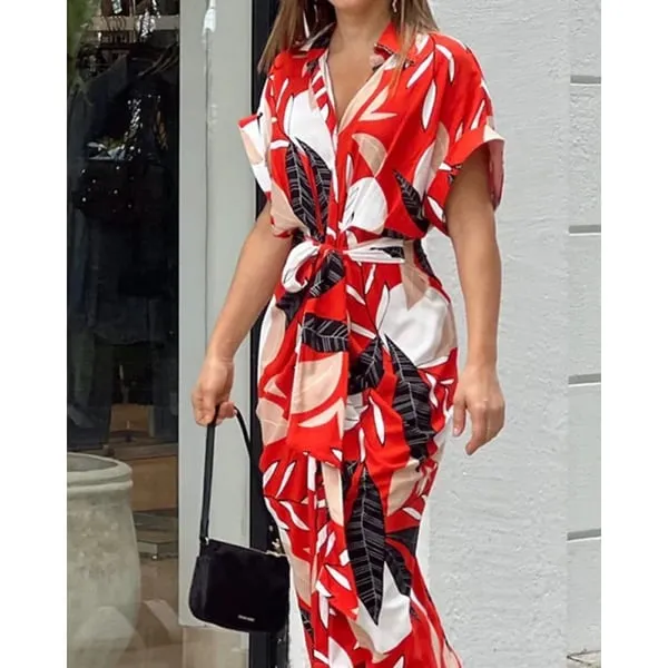 Oriana - Printed shirt dress with cuffs