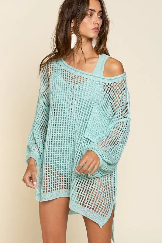 Oversized Fit See-through Pullover