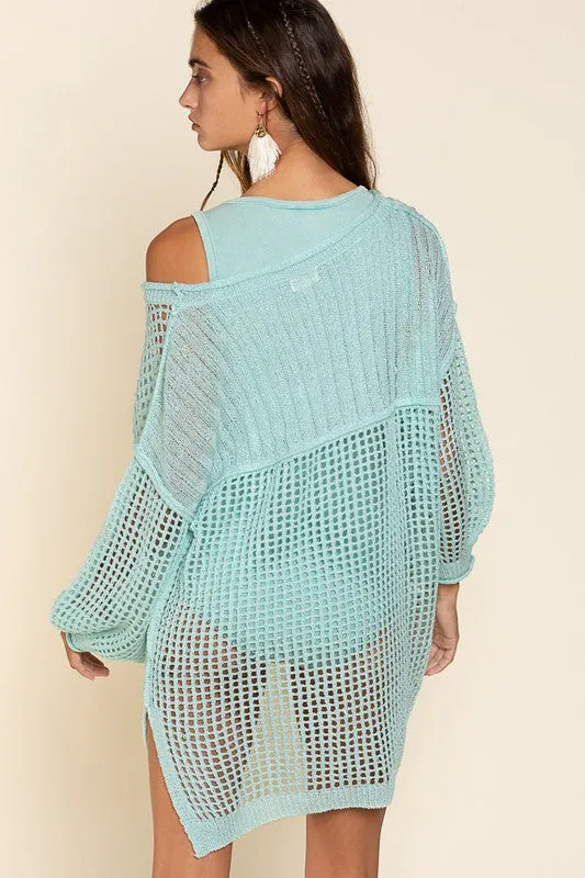 Oversized Fit See-through Pullover